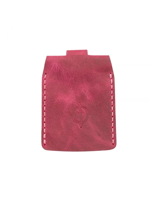 İsme Özel Çıtçıtlı Anahtarlık - % 100 Rainbow Deri - AG01001 - Fuşya