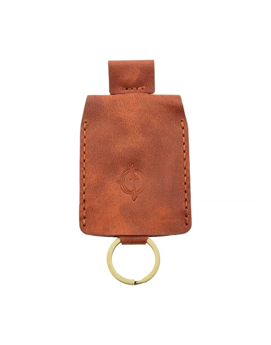 İsme Özel Çıtçıtlı Anahtarlık - % 100 Rainbow Deri - AG01001 - Tobacco