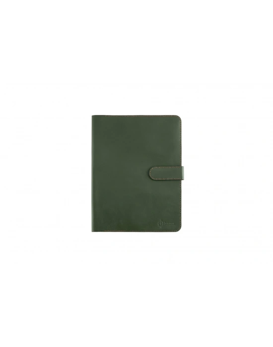 İsme Özel Çıtçıtlı Fonksiyonlu iPad Organizer - %100 Tiesto Deri - ET01003 - Haki