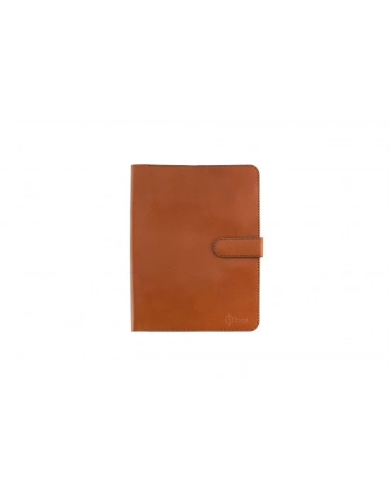 İsme Özel Çıtçıtlı Fonksiyonlu iPad Organizer - %100 Tiesto Deri - ET01003 - Tobacco