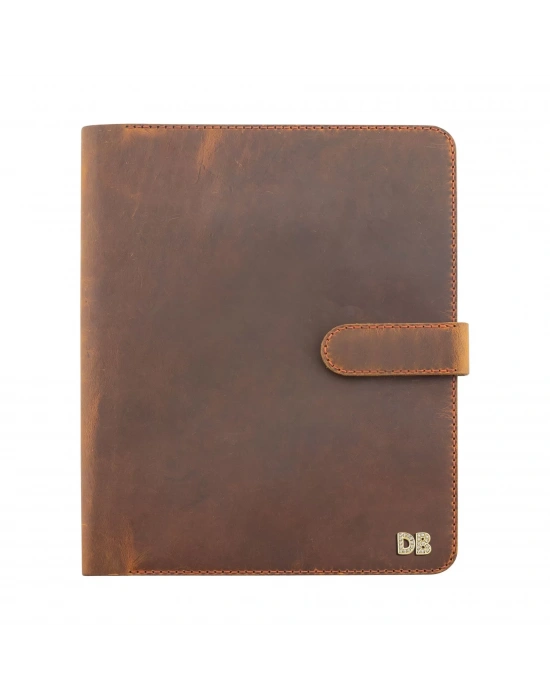 İsme Özel Çıtçıtlı Fonksiyonlu Macbook Organizer - %100 Crazy Deri - ET02004 - Taba