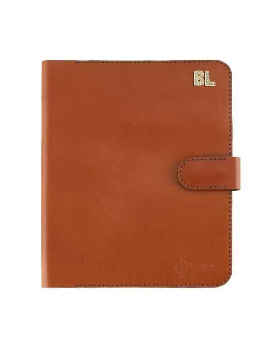 İsme Özel Çıtçıtlı Fonksiyonlu Macbook Organizer - %100 Tiesto Deri - ET02003 - Tobacco