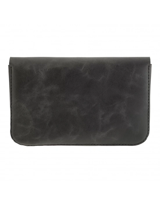 İsme Özel Çıtçıtlı Küçük El Çantası - %100 Rainbow Deri - AC14001 - Antrasit