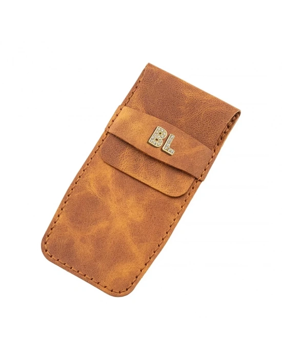 İsme Özel Çok Amaçlı Aksesuar Kılıfı - %100 Rainbow Deri - AK01002 - Camel