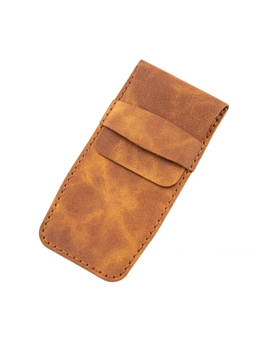 İsme Özel Çok Amaçlı Aksesuar Kılıfı - %100 Rainbow Deri - AK01002 - Camel