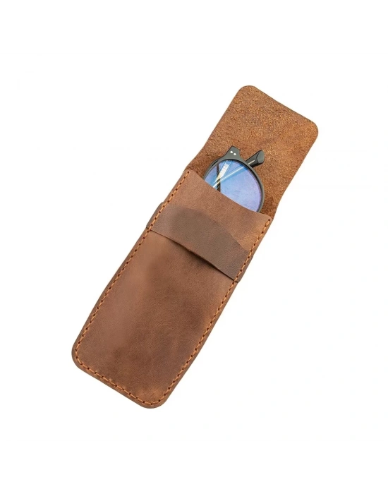 İsme Özel Çok Amaçlı Aksesuar Kılıfı - %100 Rainbow Deri - AK01002 - Camel