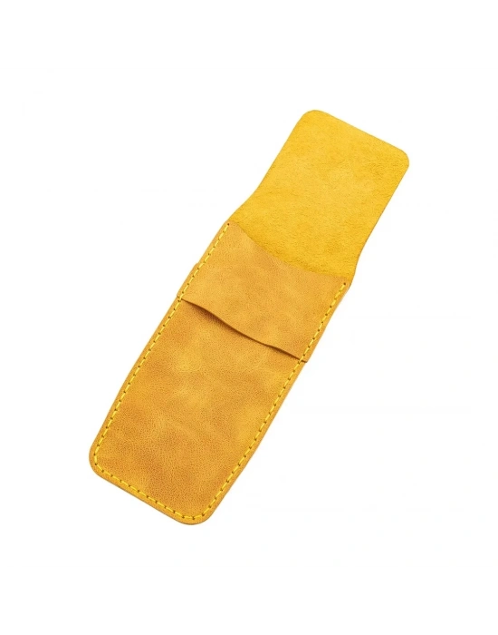İsme Özel Çok Amaçlı Aksesuar Kılıfı - %100 Rainbow Deri - AK01002 - Hardal Sarısı
