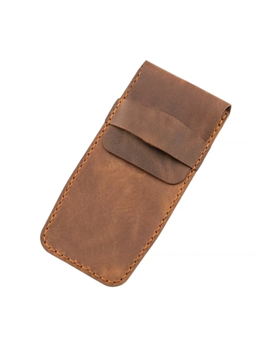 İsme Özel Çok Amaçlı Aksesuar Kılıfı - %100 Rainbow Deri - AK01002 - Kahverengi