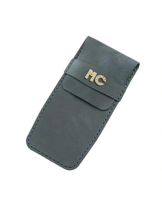 İsme Özel Çok Amaçlı Aksesuar Kılıfı - %100 Rainbow Deri - AK01002 - Lacivert