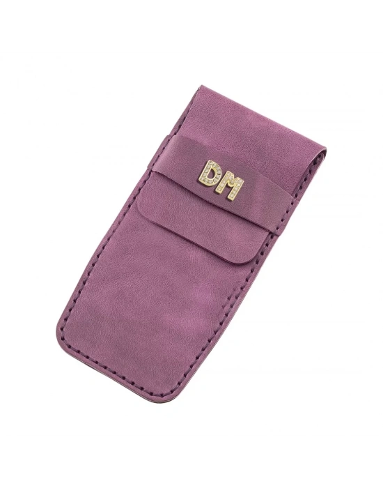İsme Özel Çok Amaçlı Aksesuar Kılıfı - %100 Rainbow Deri - AK01002 - Mor
