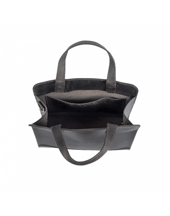 İsme Özel Crazy Büyük Boy Çanta - %100 Crazy Deri - AC09005 - Antrasit