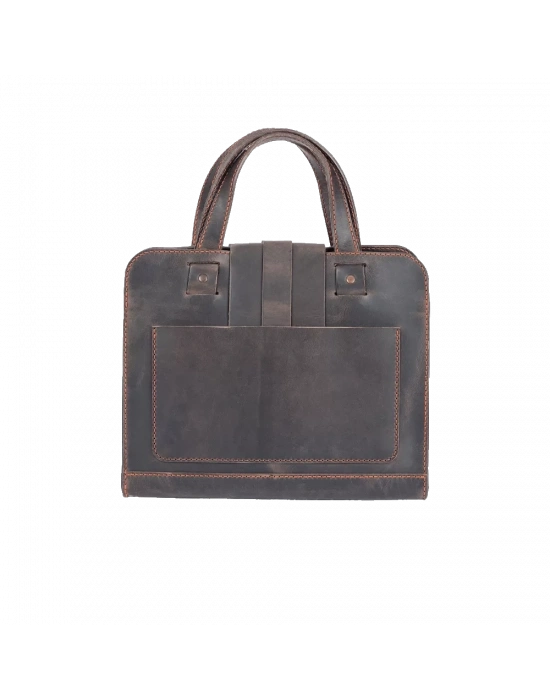 İsme Özel Crazy Büyük Boy Çanta - %100 Crazy Deri - AC09005 - Kahverengi