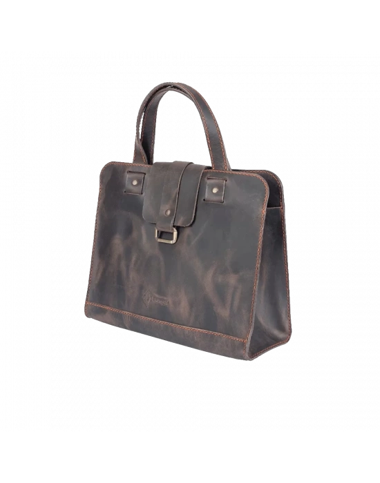 İsme Özel Crazy Büyük Boy Çanta - %100 Crazy Deri - AC09005 - Kahverengi