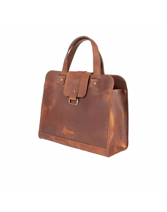 İsme Özel Crazy Büyük Boy Laptop Çantası - %100 Crazy Deri - AC09005 - Taba