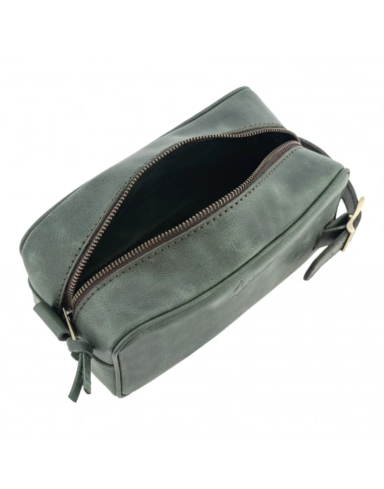 İsme Özel Dopp Kit Kişisel Bakım ve Seyahat Çantası - %100 Rainbow Deri - AC14004 - Haki