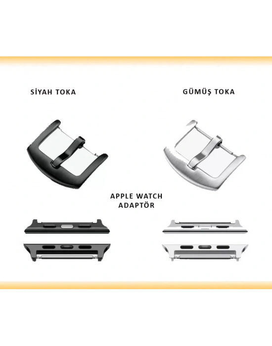 İsme Özel El Dikişli Apple Watch Saat Kordonu - %100 Çift Kat Deri - AG03001 - Antrasit