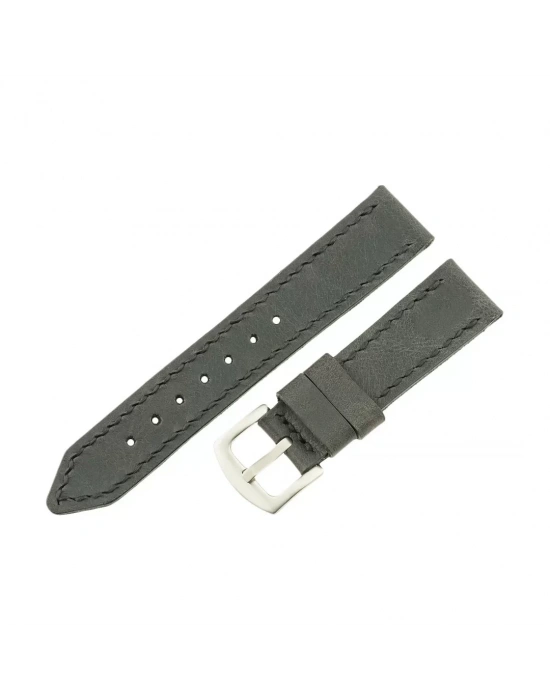 İsme Özel El Dikişli Saat Kordonu - %100 Çift Kat Deri - AG03003 - Antrasit