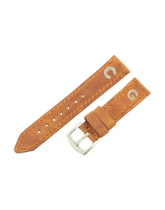 İsme Özel El Dikişli Saat Kordonu - %100 Çift Kat Deri - AG03003 - Camel