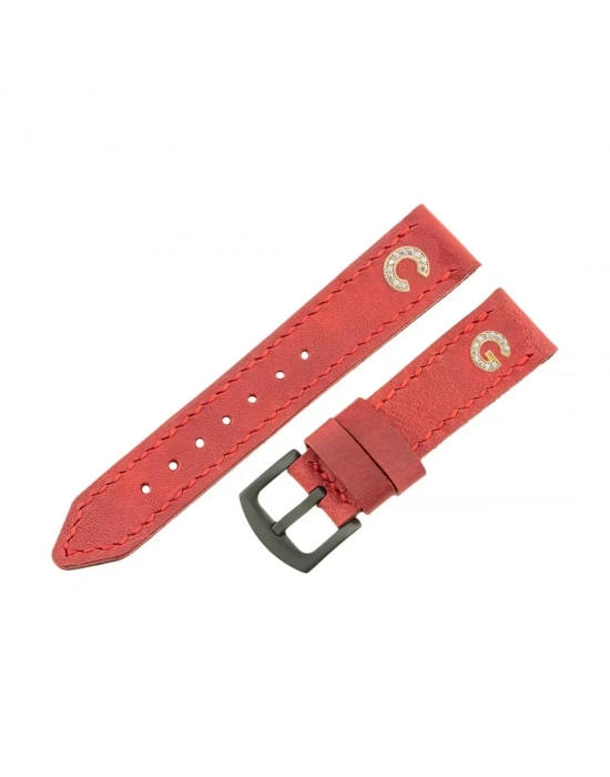 İsme Özel El Dikişli Saat Kordonu - %100 Çift Kat Deri - AG03003 - Kırmızı