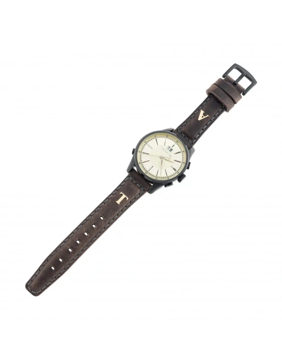 İsme Özel El Dikişli Saat Kordonu - %100 Crazy Deri - AG03002 - Antrasit