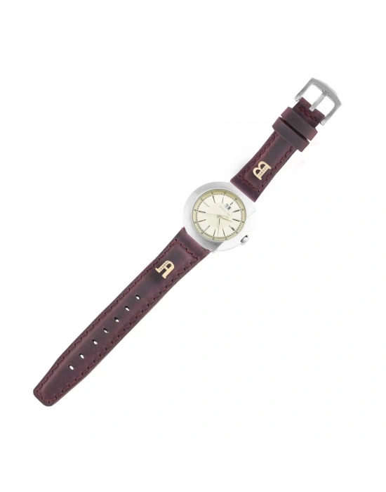 İsme Özel El Dikişli Saat Kordonu - %100 Crazy Deri - AG03002 - Bordo