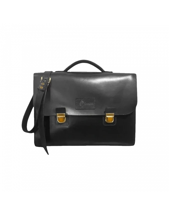 İsme Özel Evrak Çantası - Messenger Bag - %100 Deri - AC09001 - Siyah