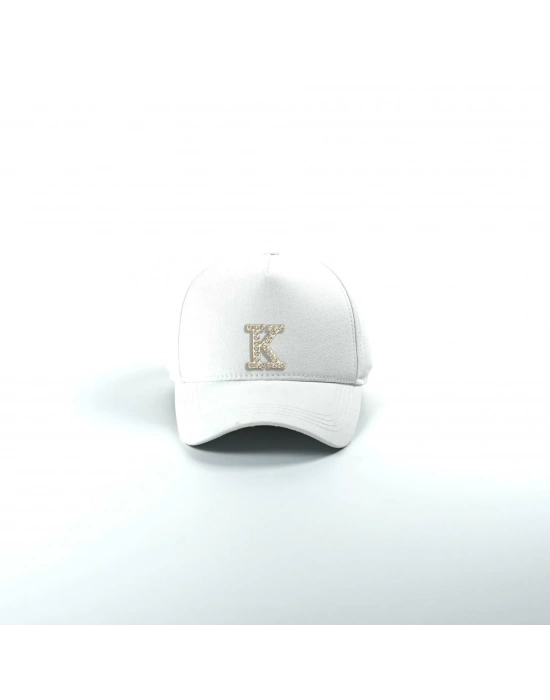 İsme Özel Gabardin Kep Şapka - AB01005 - Beyaz