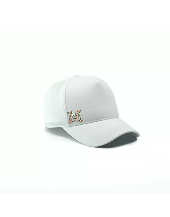 İsme Özel Gabardin Kep Şapka - AB01005 - Beyaz