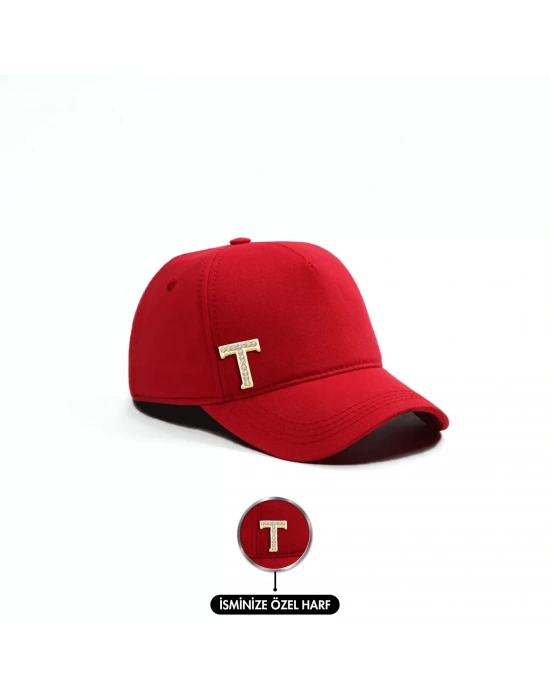 İsme Özel Gabardin Kep Şapka - AB01005 - Kırmızı