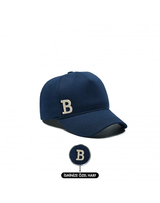 İsme Özel Gabardin Kep Şapka - AB01005 - Lacivert
