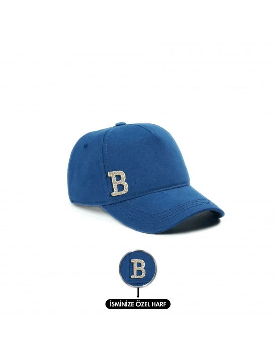 İsme Özel Gabardin Kep Şapka - AB01005 - Saks Mavisi