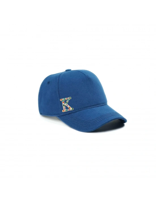 İsme Özel Gabardin Kep Şapka - AB01005 - Saks Mavisi