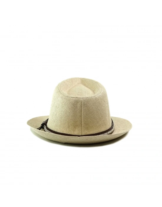 İsme Özel Hasır Fötr Şapka - AB01006 - Bej