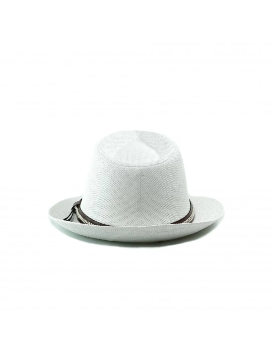 İsme Özel Hasır Fötr Şapka - AB01006 - Beyaz