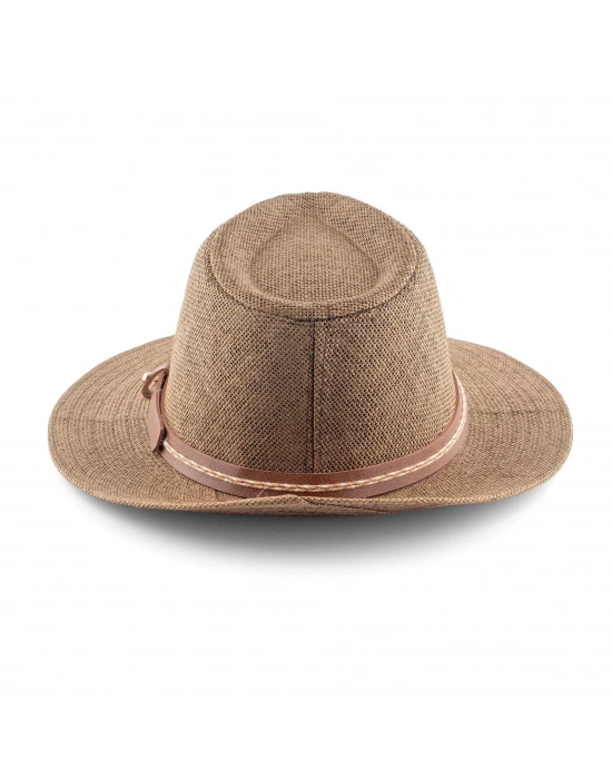 İsme Özel Hasır Fötr Şapka - AB01006 - Kahverengi