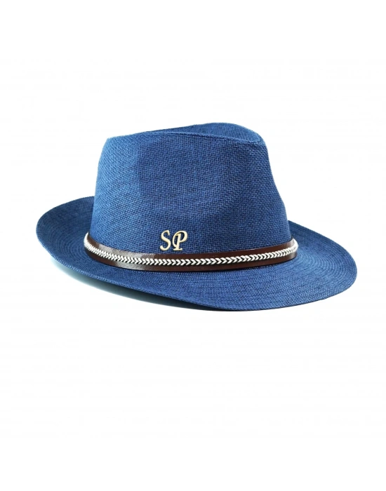 İsme Özel Hasır Fötr Şapka - AB01006 - Lacivert