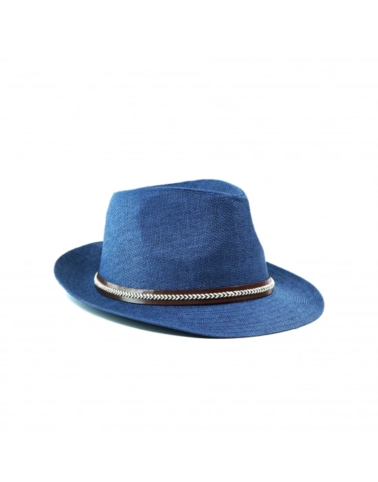 İsme Özel Hasır Fötr Şapka - AB01006 - Lacivert