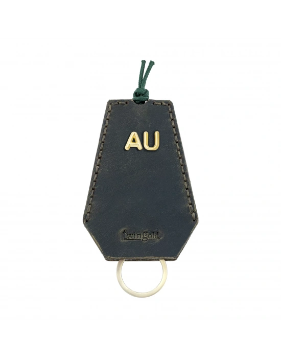 İsme Özel İpli Anahtarlık - % 100 Crazy Deri - AG01002 - Haki