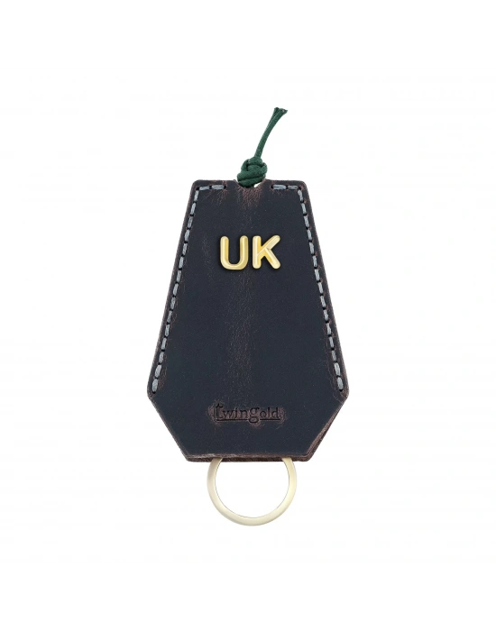 İsme Özel İpli Anahtarlık - % 100 Crazy Deri - AG01002 - Lacivert