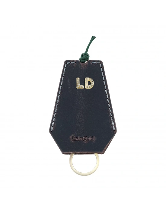 İsme Özel İpli Anahtarlık - % 100 Crazy Deri - AG01002 - Lacivert
