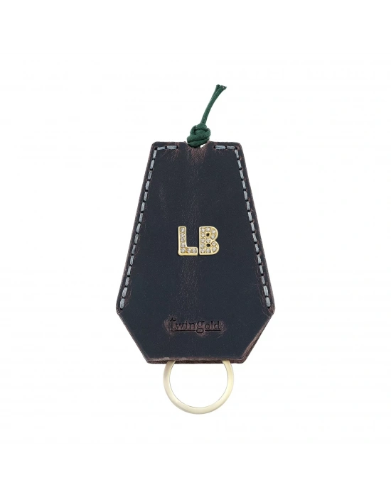 İsme Özel İpli Anahtarlık - % 100 Crazy Deri - AG01002 - Lacivert