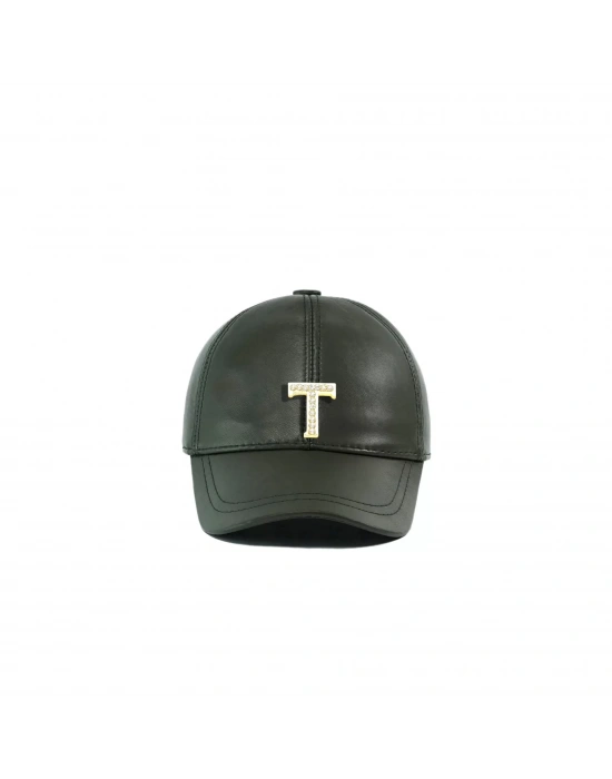 İsme Özel Kep Şapka - %100 Deri - AB01012 - Haki