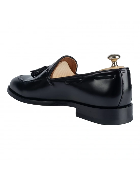 İsme Özel Loafer Erkek Ayakkabı - %100 Hakiki Açma Deri - Altın Harf - AA01003 - Siyah