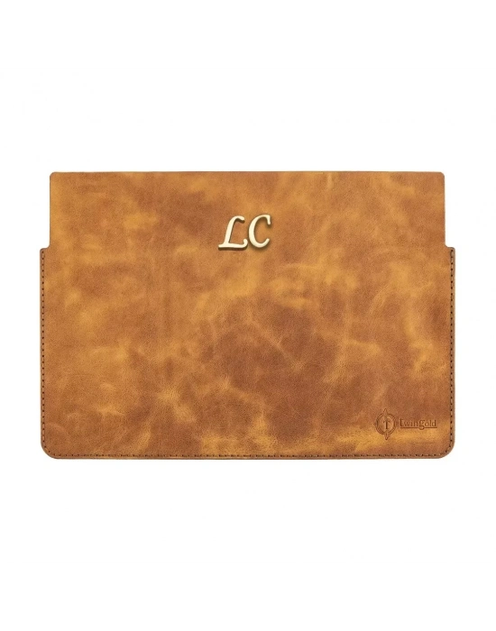 İsme Özel Macbook Kılıfı - %100 Rainbow Deri - ET02002 - Camel