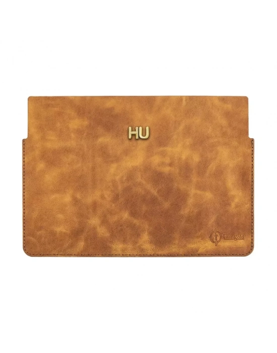 İsme Özel Macbook Kılıfı - %100 Rainbow Deri - ET02002 - Camel