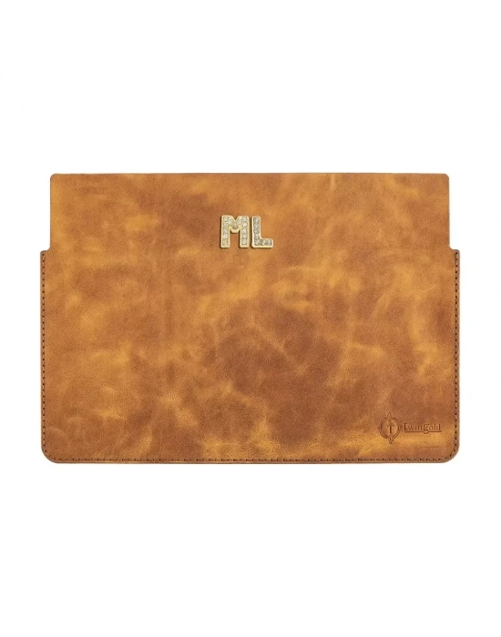 İsme Özel Macbook Kılıfı - %100 Rainbow Deri - ET02002 - Camel