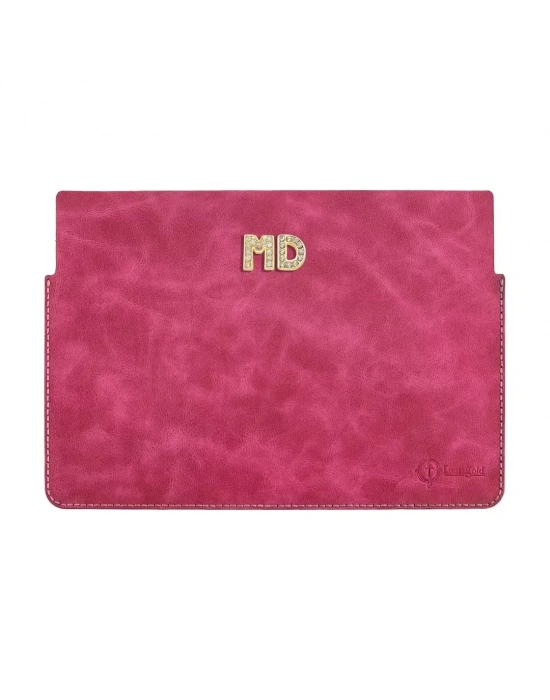 İsme Özel Macbook Kılıfı - %100 Rainbow Deri - ET02002 - Fuşya