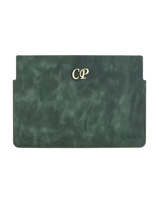 İsme Özel Macbook Kılıfı - %100 Rainbow Deri - ET02002 - Haki