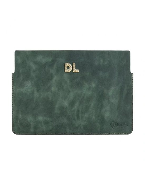 İsme Özel Macbook Kılıfı - %100 Rainbow Deri - ET02002 - Haki