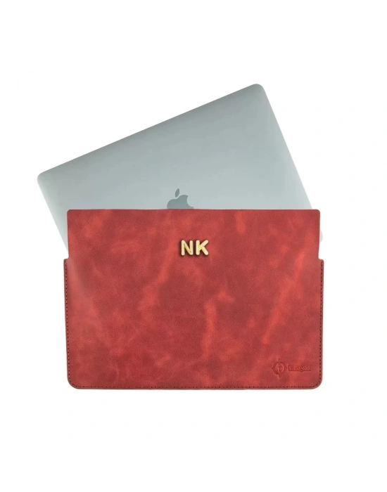 İsme Özel Macbook Kılıfı - %100 Rainbow Deri - ET02002 - Kırmızı